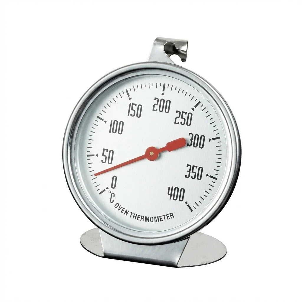 Stainless Steel Oven Thermometer 0–400°C Large Dial | Hang or Stand