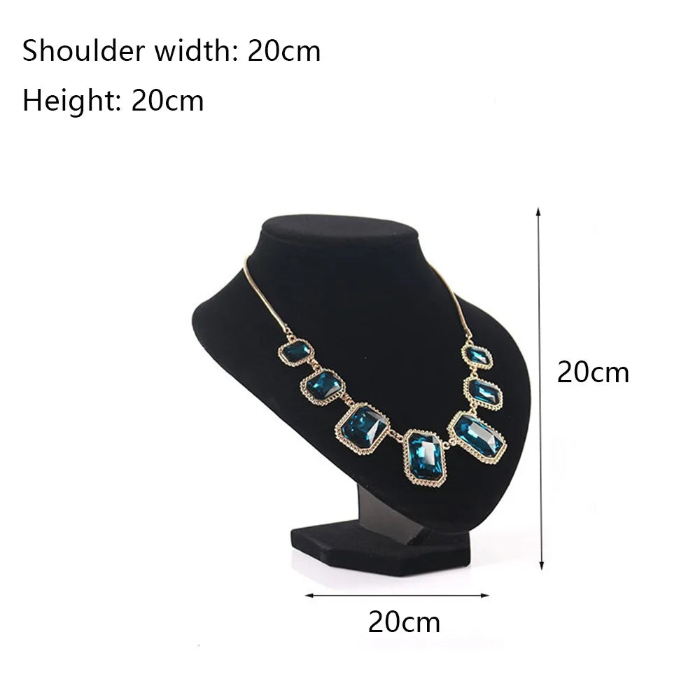 Velvet Jewelry Display Stand Necklace Bust Holder Organizer Rack