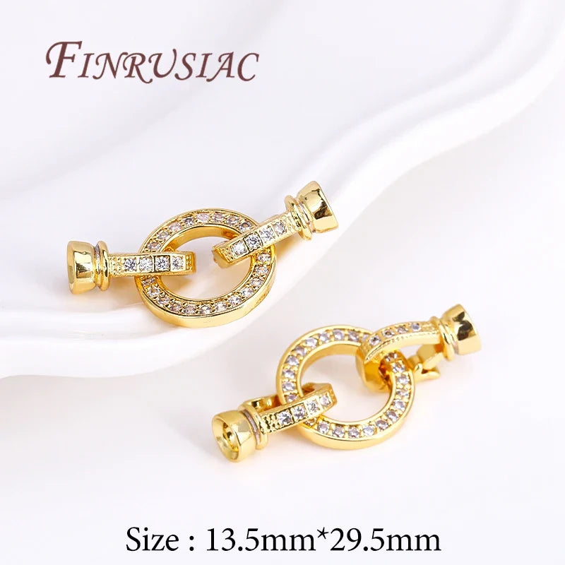 18K Gold Plated Zircon Clasp Connectors – DIY Jewelry Making