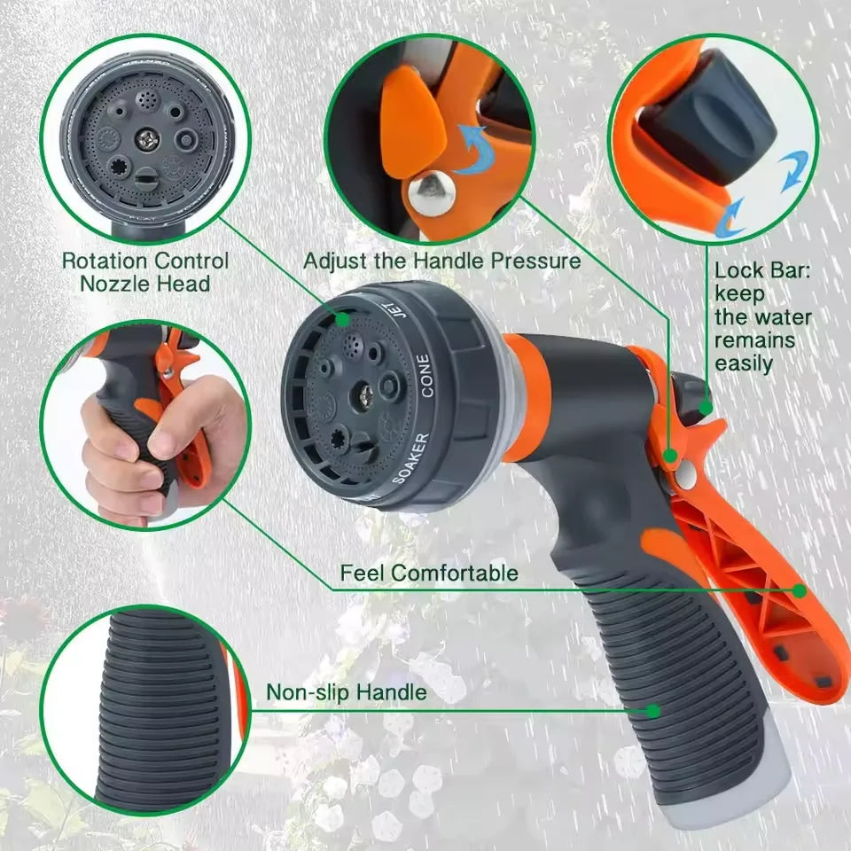 High-Pressure Garden Spray Gun Set – Multi-Pattern Nozzle