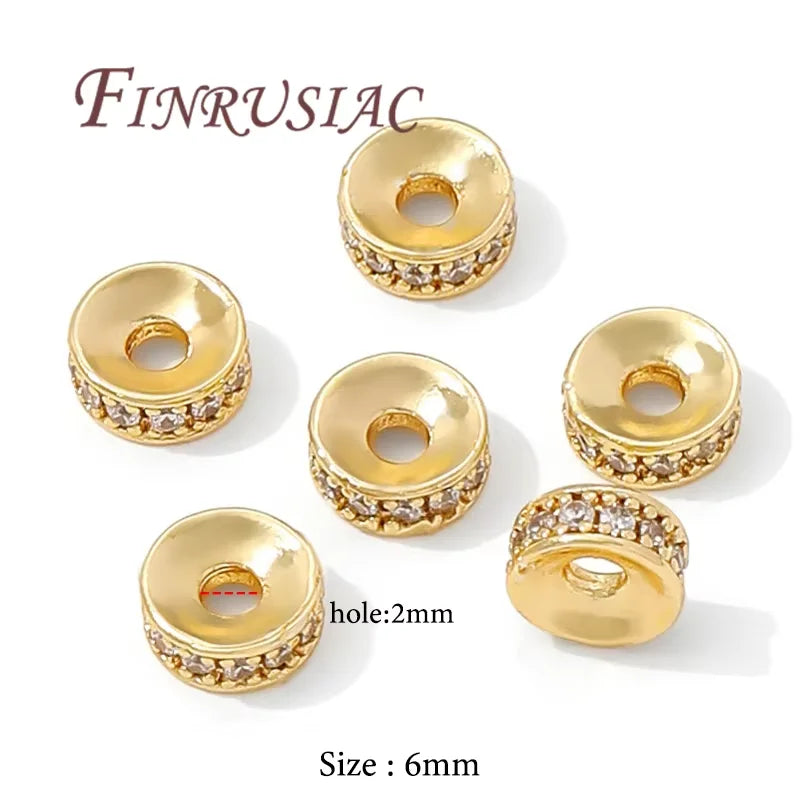 18K Gold Plated Zircon Flower Beads – DIY Jewelry Making