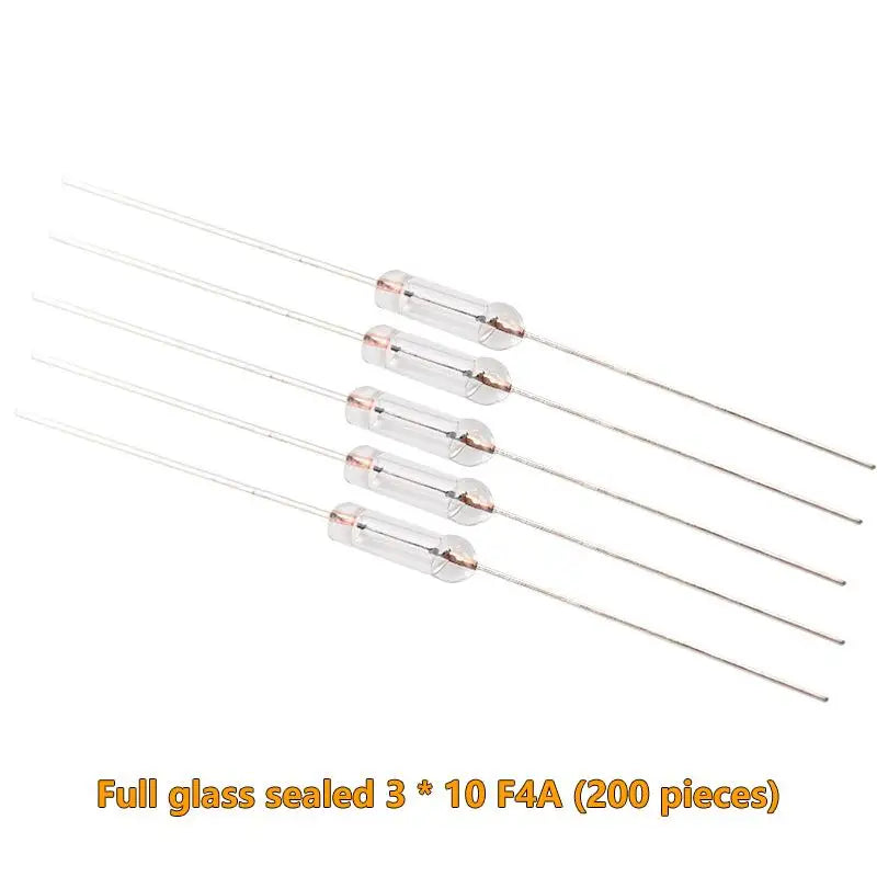 200PCS 3x10mm Axial Fast Glass Fuses 0.5A 1A 2A 3A 5A with Lead Wire