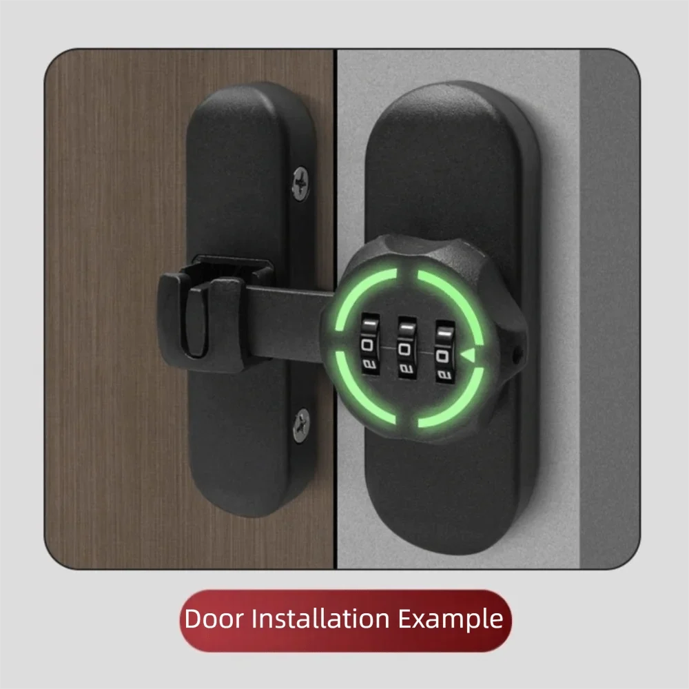 Zinc Alloy Mechanical Password Lock – 90/180° Sliding Door Bolt