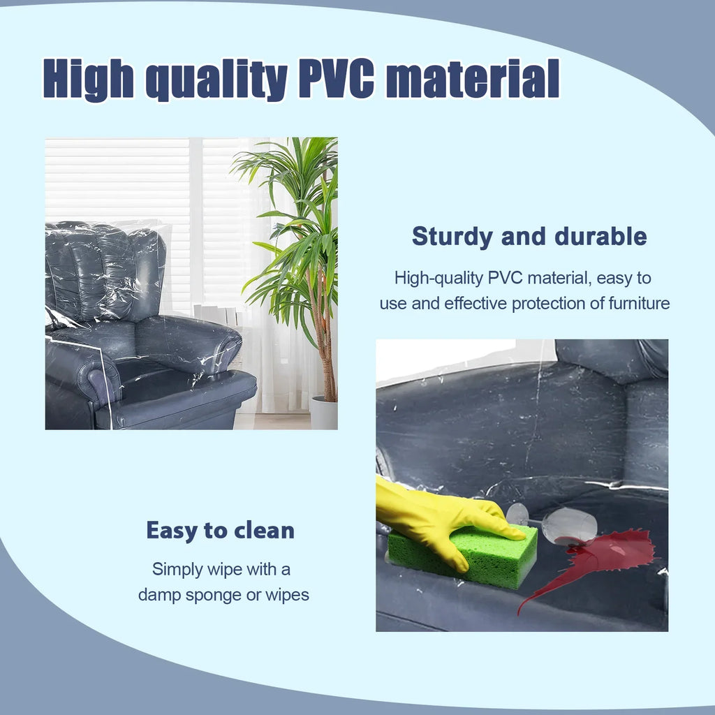 Clear Plastic Sofa Cover – Waterproof Pet Scratch Protector