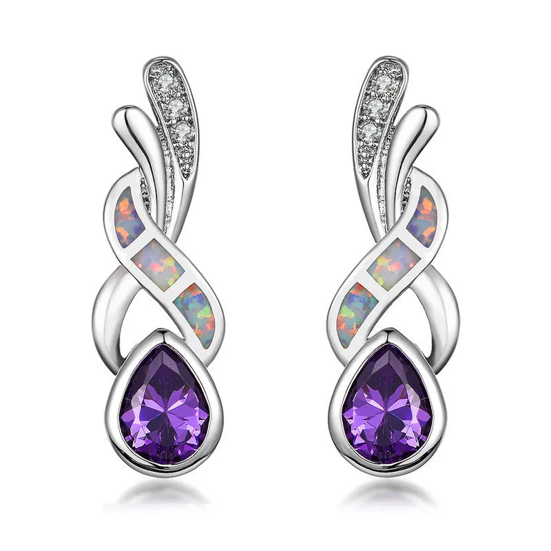 Women's Silver Drop Dangle Earrings – Bridal Wedding Gift