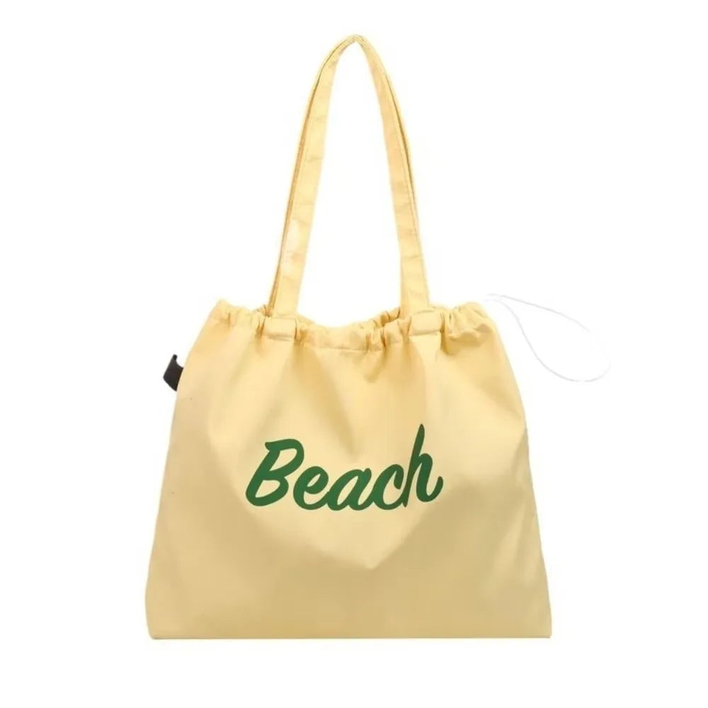 Women's Large Canvas Tote Bag – Letter Print Shoulder Handbag