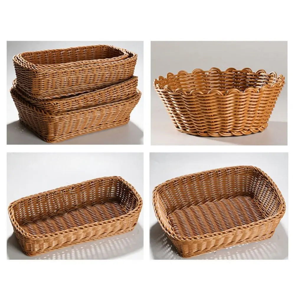 Handwoven Wicker Serving Baskets – 10 Styles | Rattan-Look