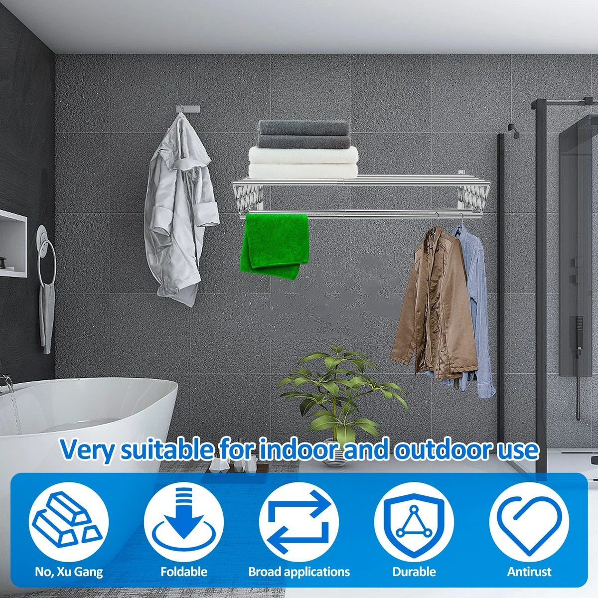 Wall-Mounted Collapsible Stainless Steel Laundry Drying Rack