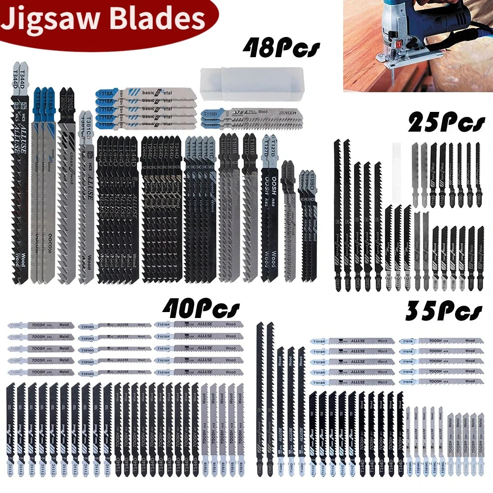 T-Shank Jigsaw Blades Set – Assorted Wood & Metal Cutting