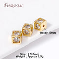 18K Gold Plated Zircon Square Spacer Beads | DIY Jewelry