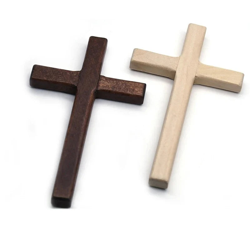 Wooden Wall Cross 12cm Hanging Crucifix – 2 Colors