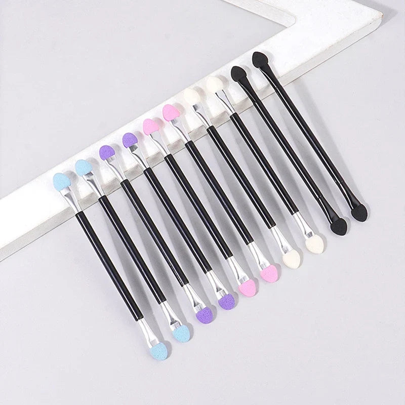10PCS Double-Ended Sponge Eyeshadow Sticks – Multi-Color Set