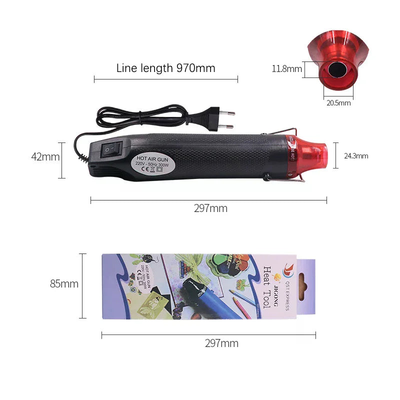 220V 300W Mini Hot Air Gun DIY Craft Tool with Stand