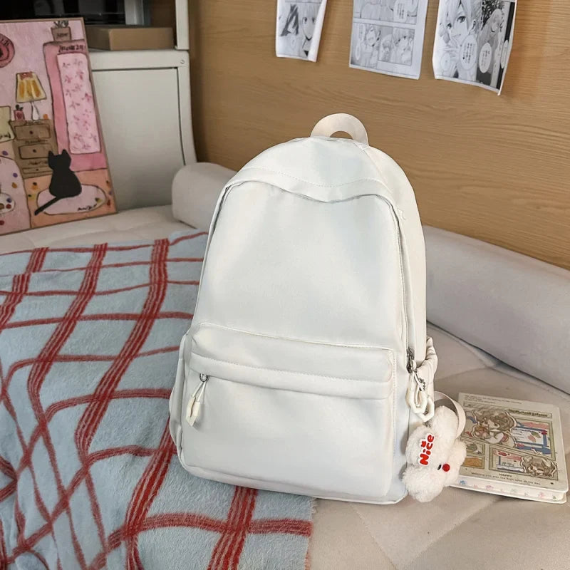 Letter-Embroidered Girls School Backpack – Large & Lightweight