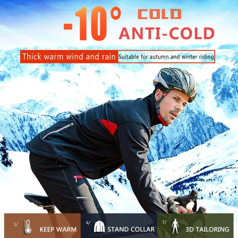X-TIGER Men's Winter Cycling Jacket – Fleece Thermal Windproof