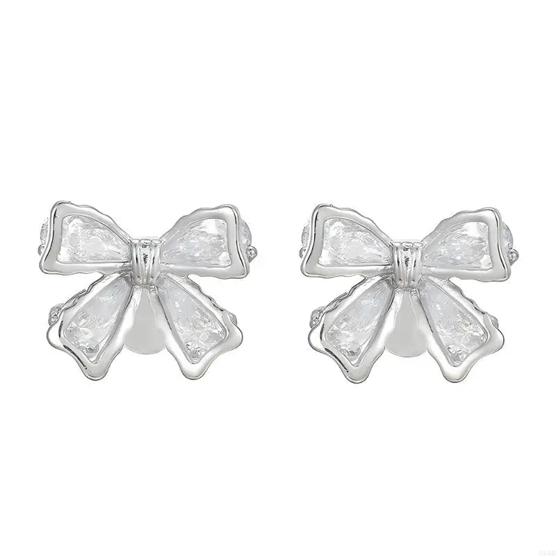 Silver Bow Ear Clip Charms for Freeclip Earbuds – 1 Pair