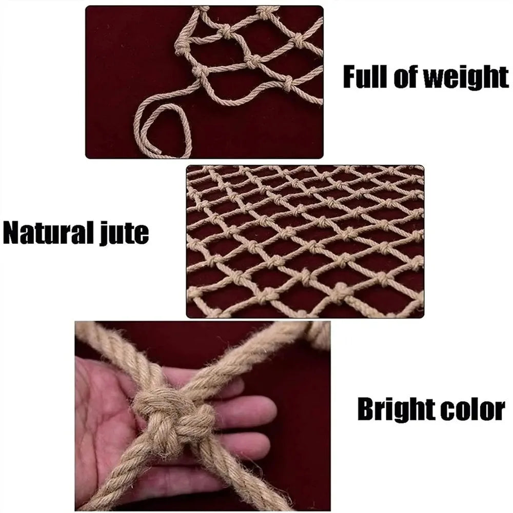 Jute Hemp Rope Climbing Net – Child Safety & Garden Trellis Mesh