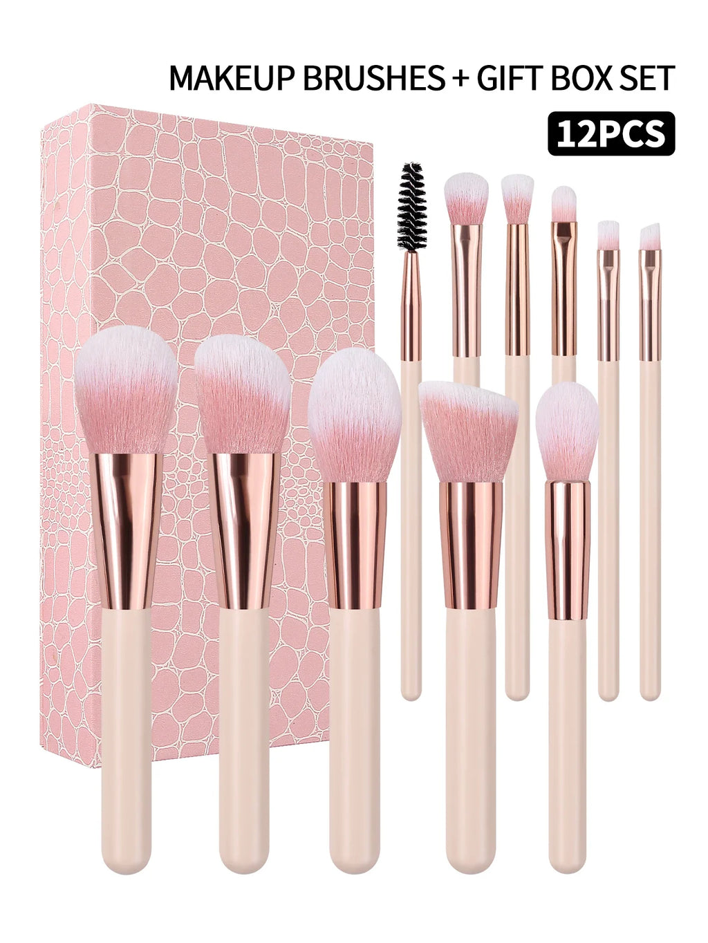12-Piece Makeup Brush Set with Gift Box | Beginner & Travel