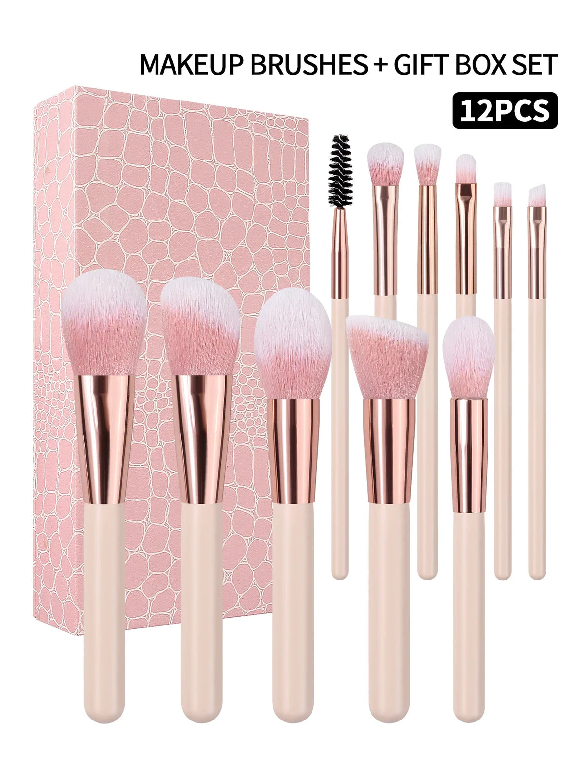 12-Piece Makeup Brush Set with Gift Box | Beginner & Travel