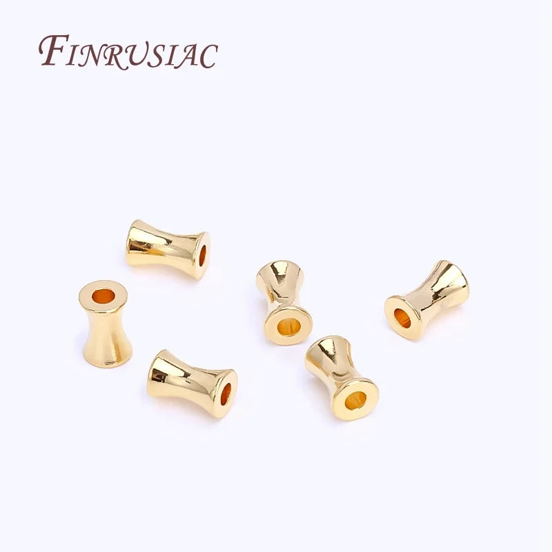 Gold Plated Brass Tube Spacer Beads 4×6mm | DIY Jewelry Making