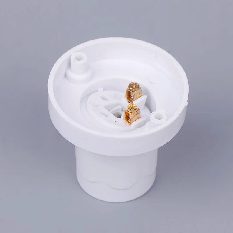 White E27 Lamp Holder Flat Screw LED Bulb Base 10A 230V