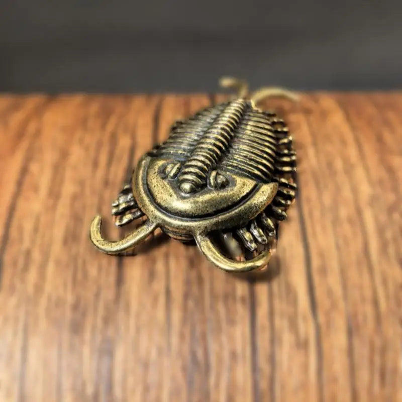 Brass Trilobite Figurine – Retro Desk Ornament & Tea Pet