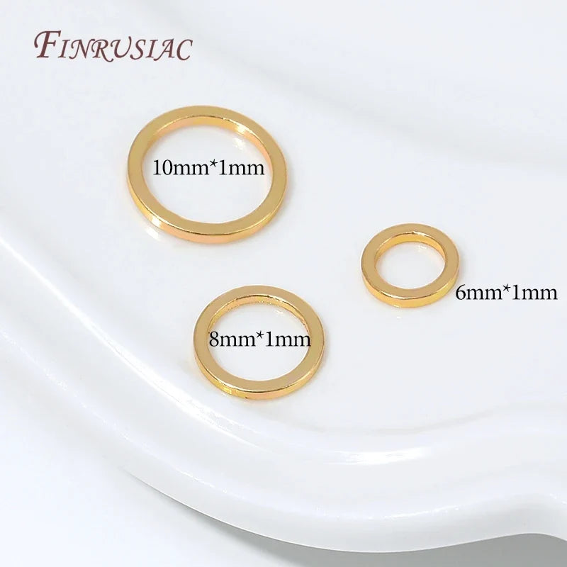 18K Gold Plated Round Connector Rings – DIY Jewelry Making