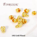 18K Gold Plated Brass Cord Ends 4/5.5mm Clam Shell Crimp Bead Tips