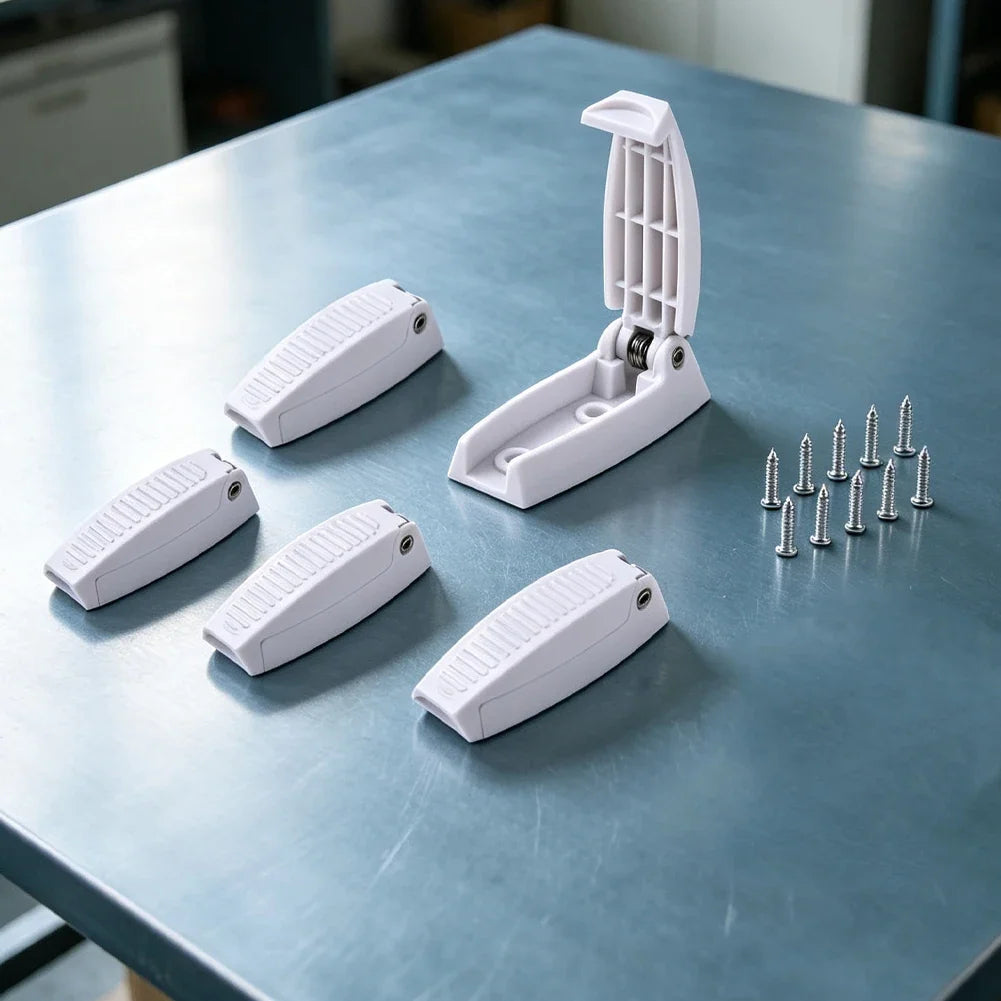 RV Door Holder Latch Set – Spring Closure ABS 5-Pack