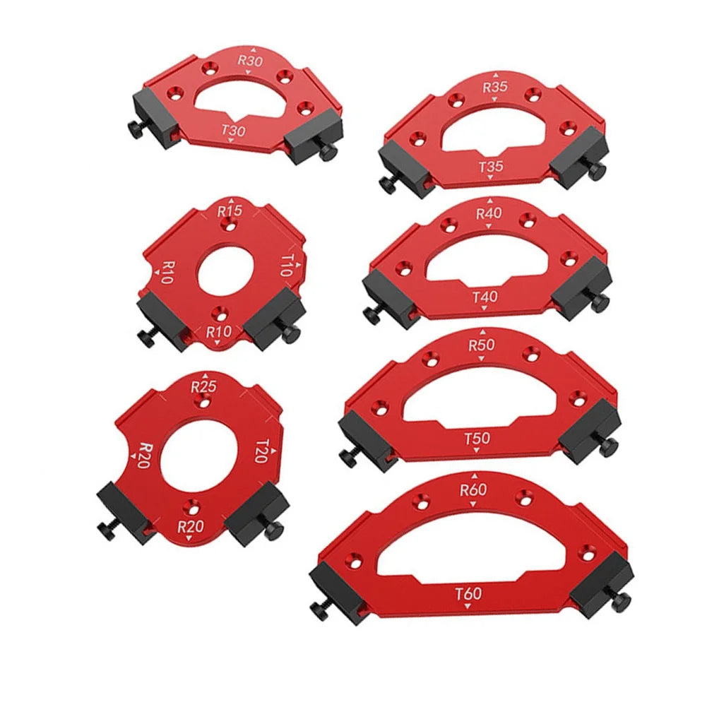 7-Piece Corner Routing Jig Radius Template Set R10–R60