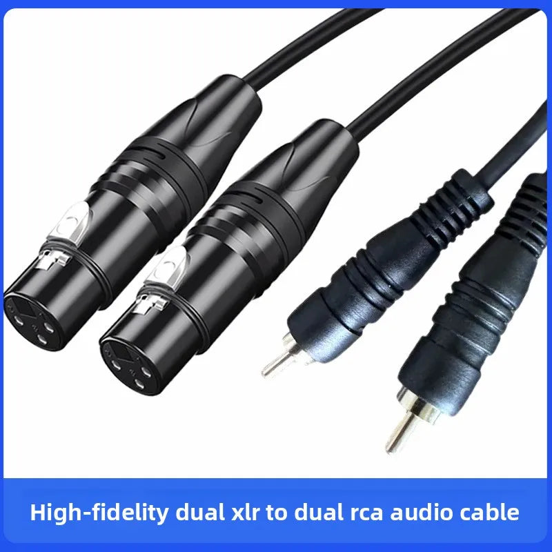 Dual XLR Female to Dual RCA Male Audio Cable | Mixer & Amp