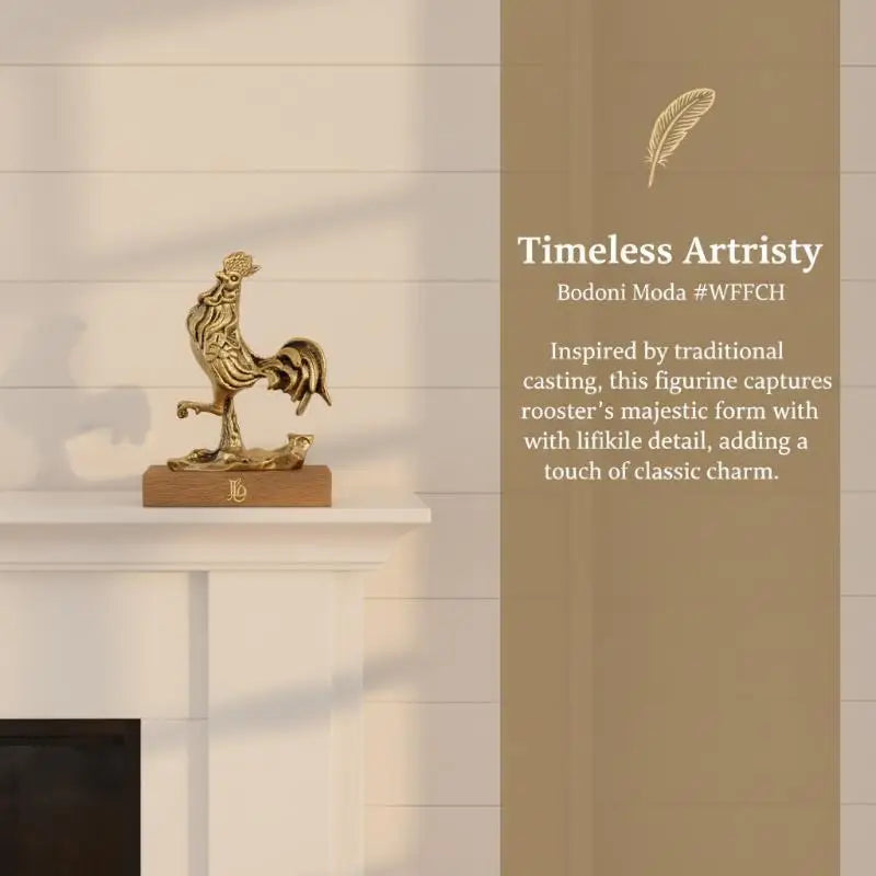 Brass Metal Rooster Figurine – Feng Shui Good Luck Statue