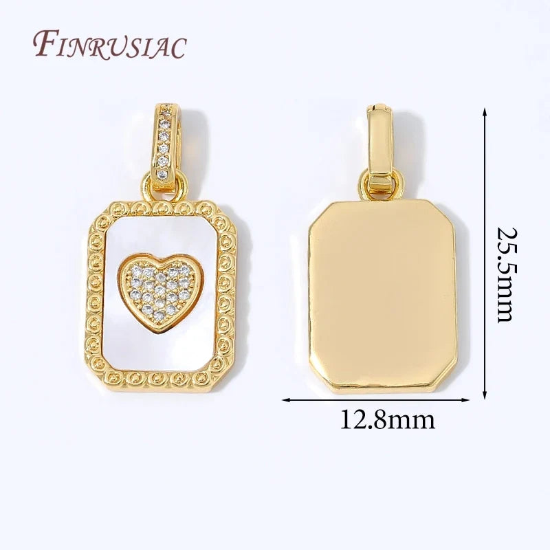 18K Gold Plated Mother of Pearl Shell Charms – Heart & Butterfly