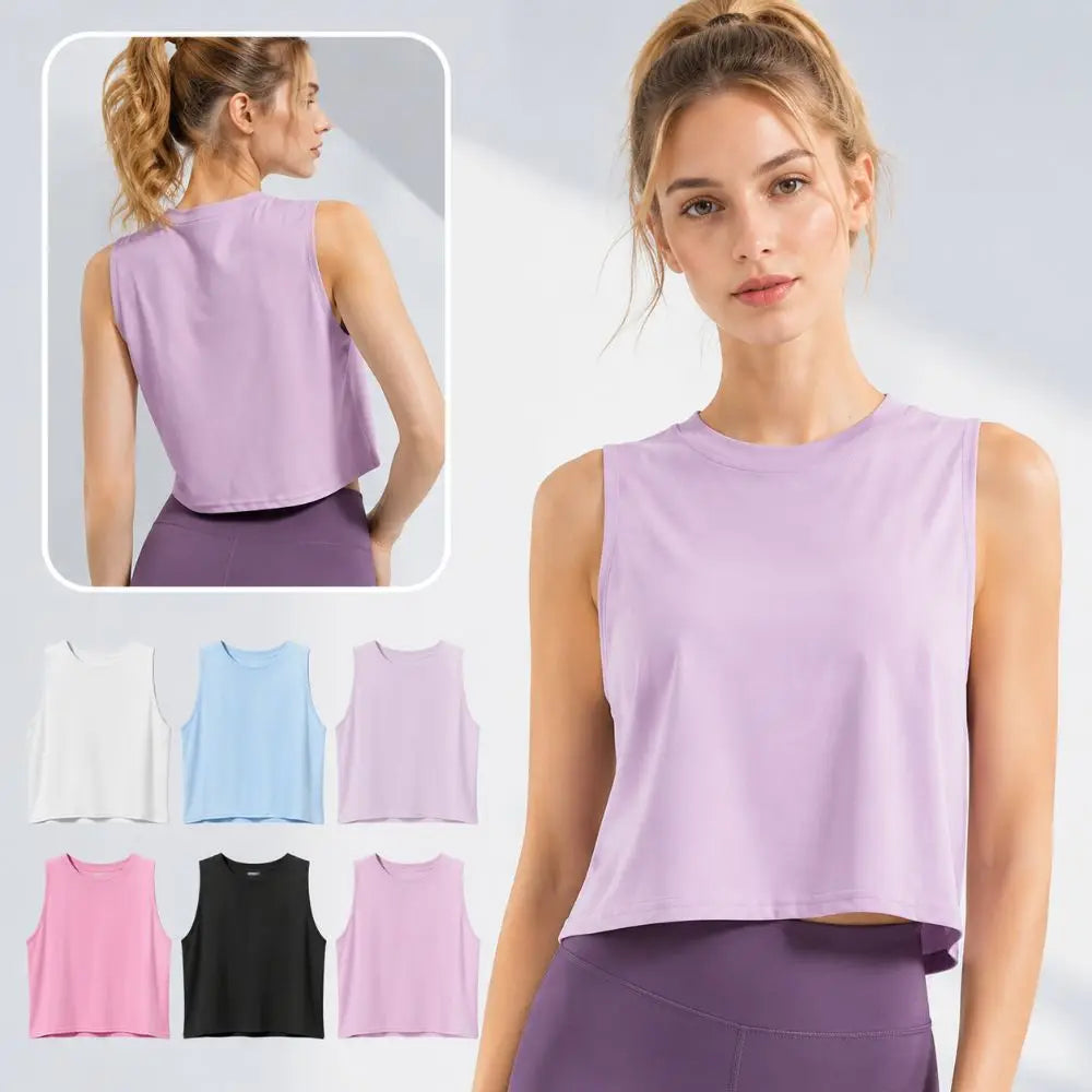 Women's Sleeveless Yoga Top – Slim Fit Quick-Dry Fitness Tank