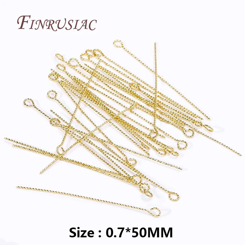 50Pcs 18K Gold Plated Brass Eye Pins – DIY Jewelry Making