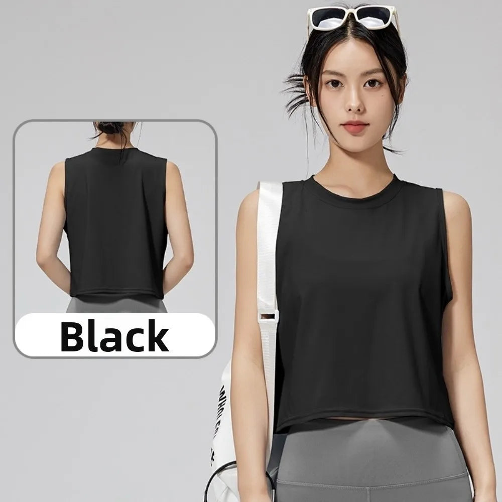 Women's Sleeveless Yoga Top – Slim Fit Quick-Dry Fitness Tank