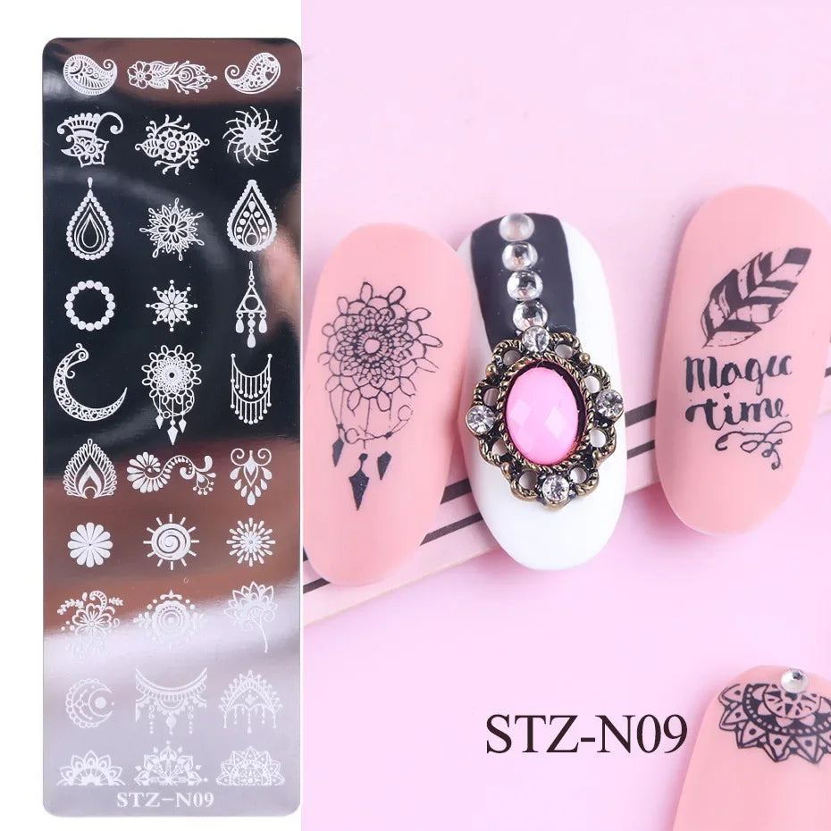 Nail Art Stamping Plates – Floral, Butterfly & Dandelion Designs