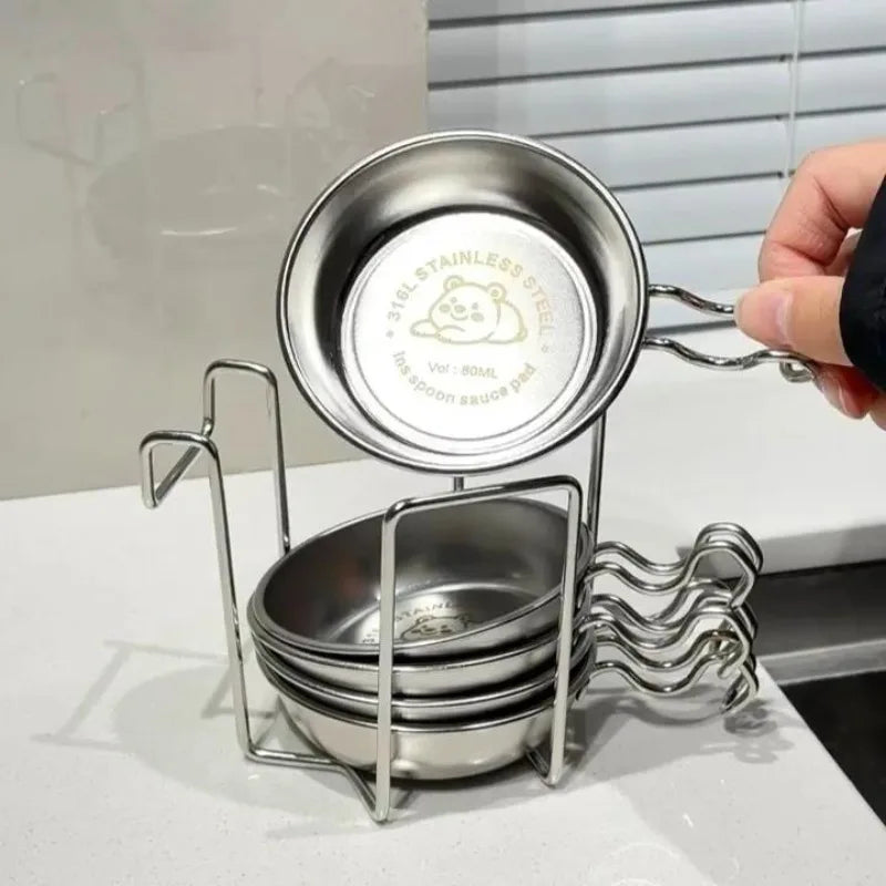 Korean Stainless Steel BBQ Dipping Sauce Dish Set