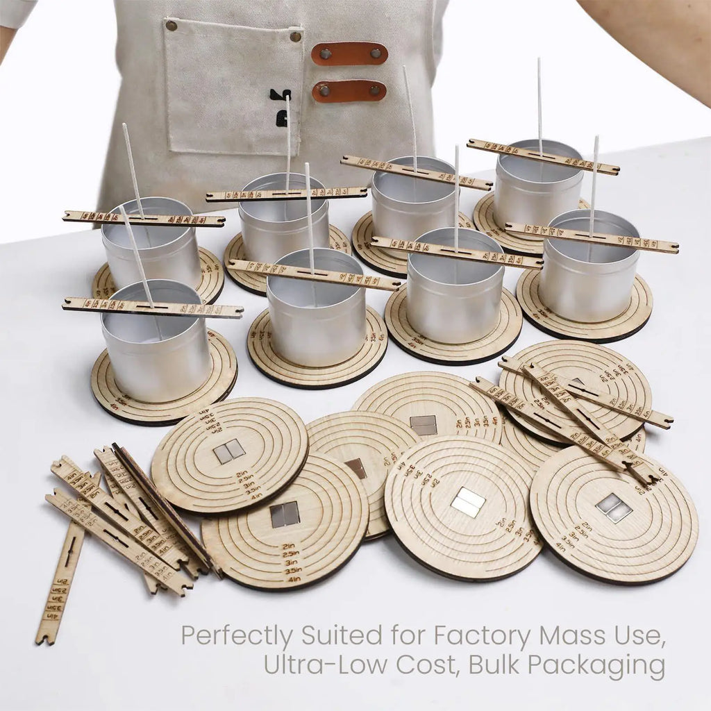 Wooden Wick Centering Tool for Candle Making – 2pc Set
