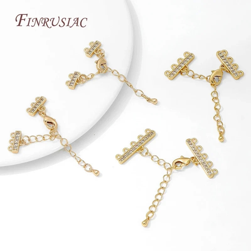 18K Gold Plated Brass Chain Extender – DIY Pearl Necklace Connector
