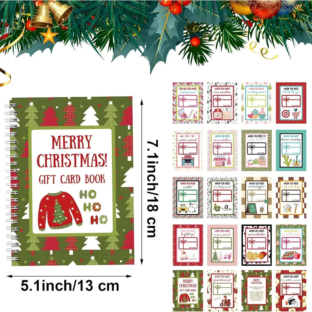 Spiral-Bound Christmas Gift Card Book – DIY Multicolor Paper