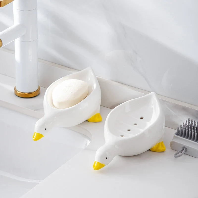 Yellow Duck Soap Dish – Drainable Cartoon Soap Holder