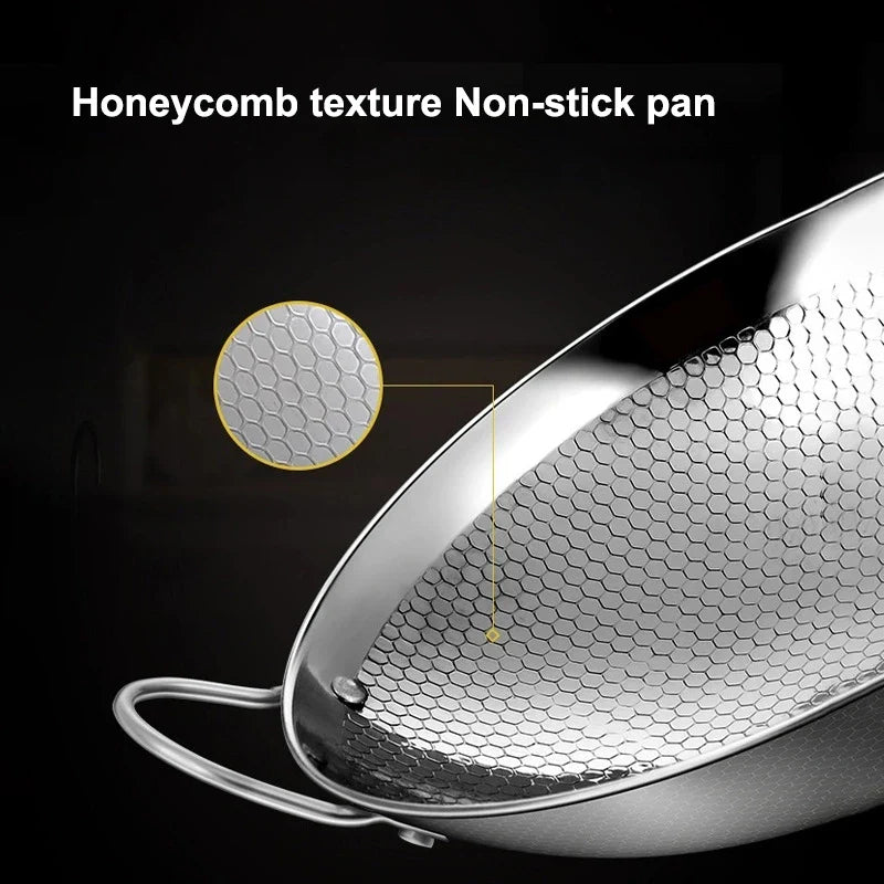 Stainless Steel Honeycomb Non-Stick Skillet with Handle