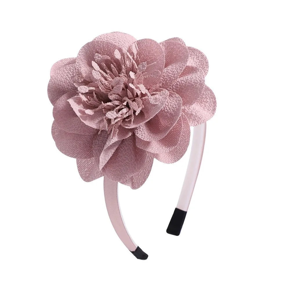 Girls Big Flower Crown Headband – Princess Grosgrain Hairband
