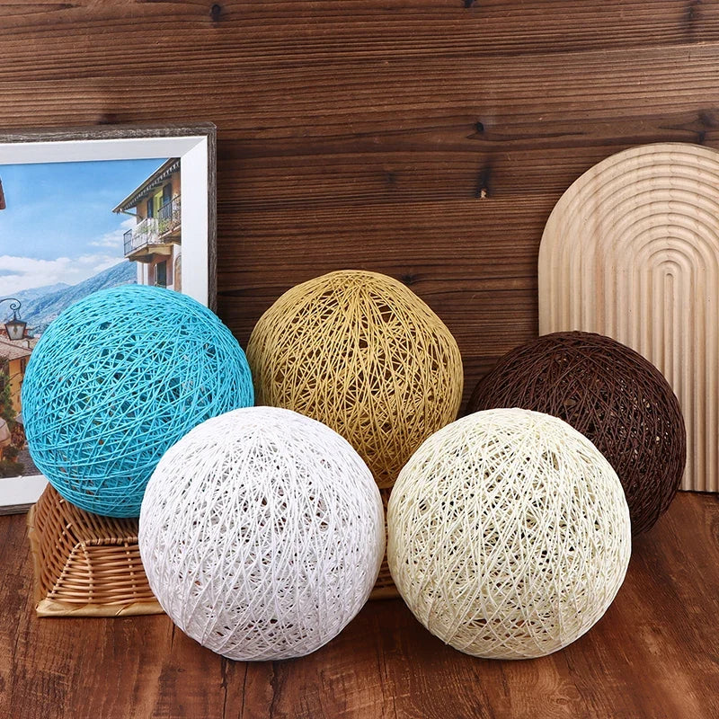 Round Hand-Woven Rattan Pendant Lampshade 20cm | Boho Décor
