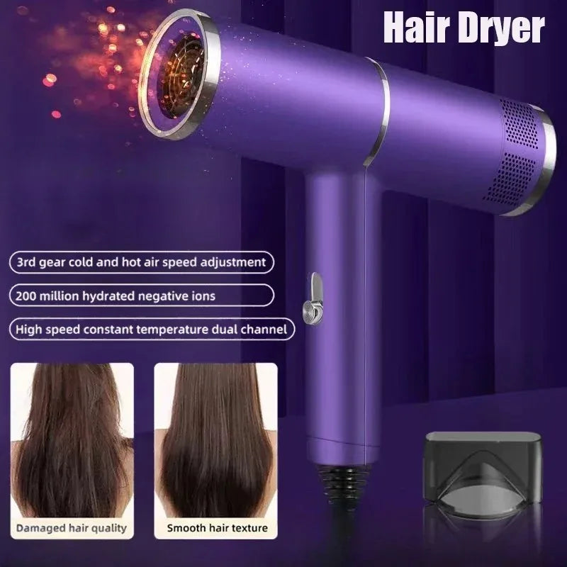 Professional Negative Ionic Hair Dryer – 800W High-Speed Blower