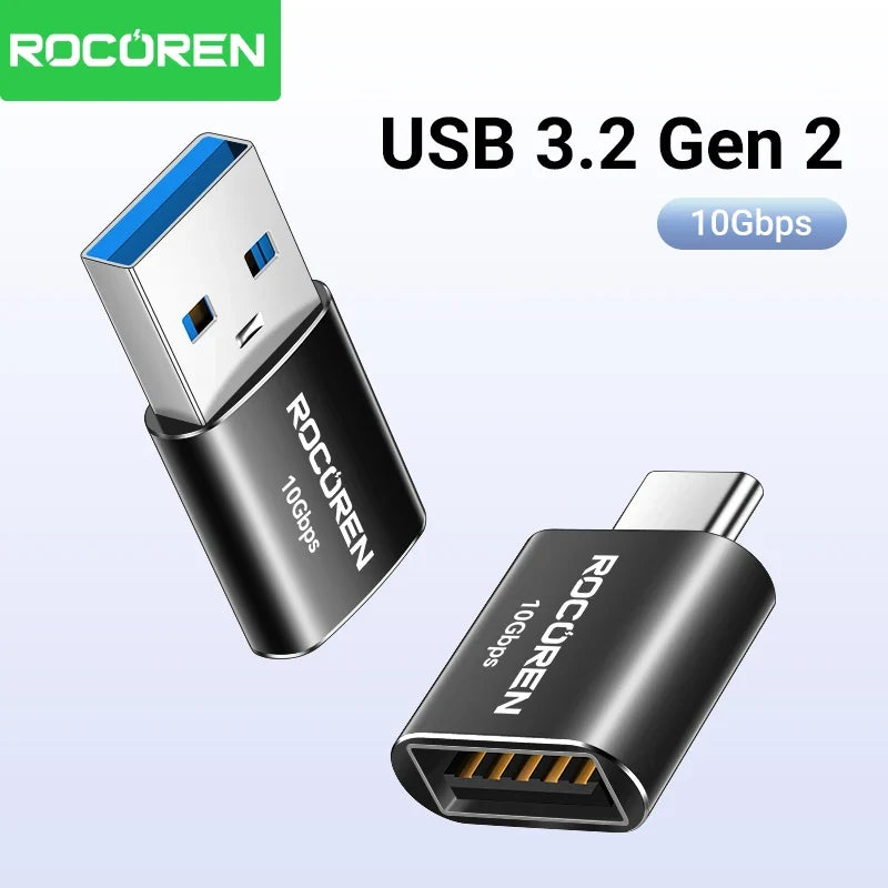 Rocoren USB-C to USB 3.2 OTG Adapter 10 Gbps | CE Certified