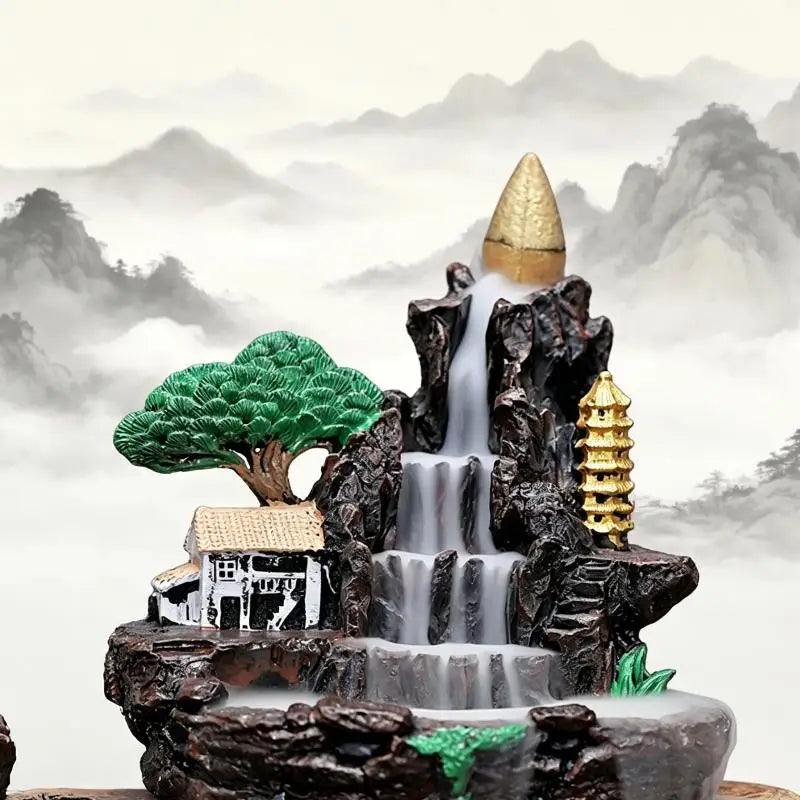 Resin Mountain Waterfall Backflow Incense Burner – Zen Decor