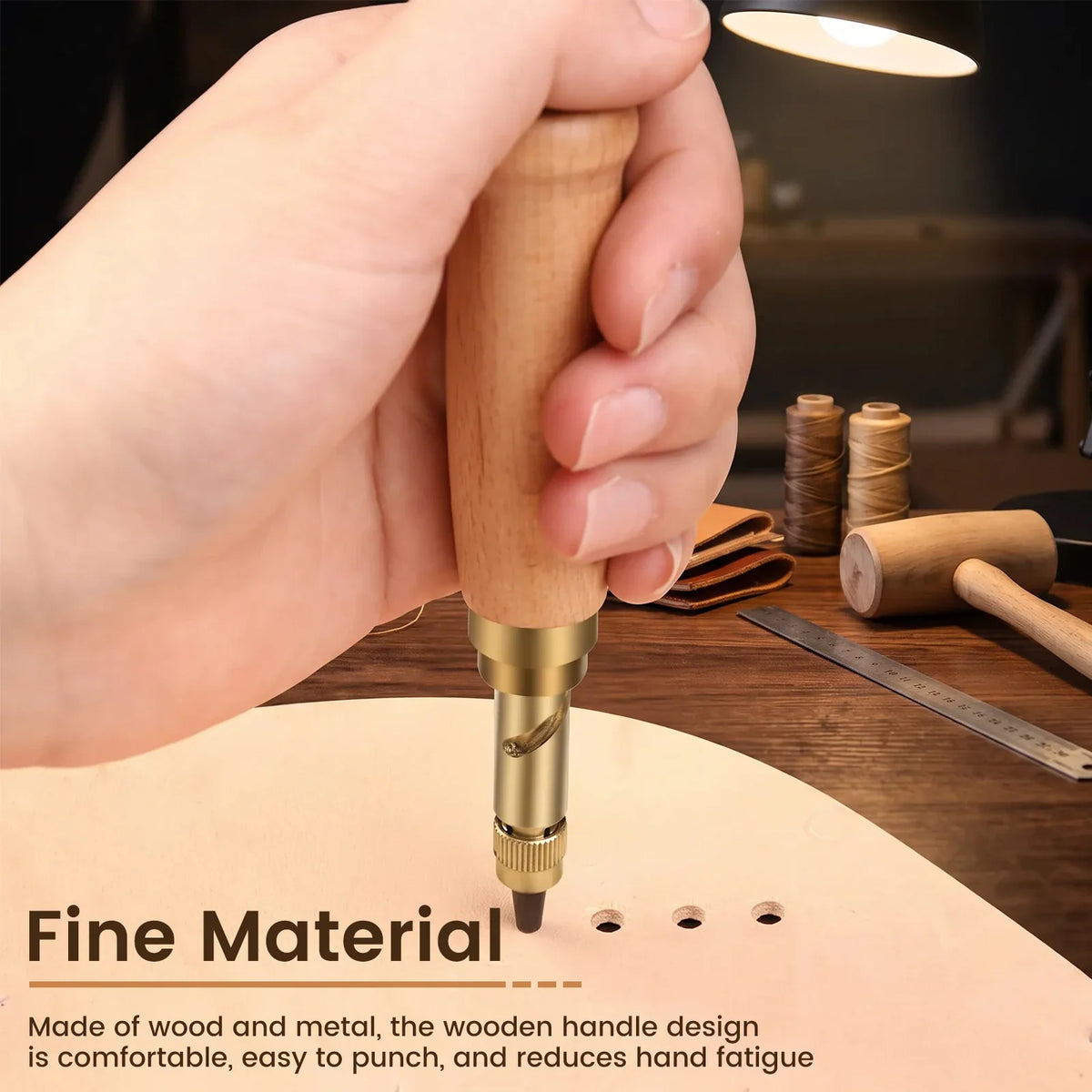Japanese Screw Leather Hole Punch Tool Kit – 6 Tips, DIY Crafts