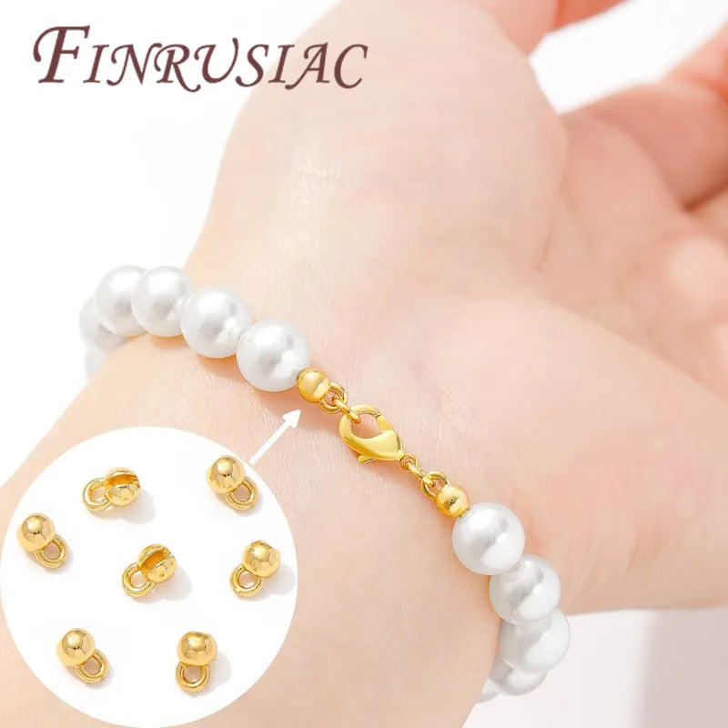 18K Gold Plated Crimp Beads & Covers – 4mm DIY Jewelry Findings